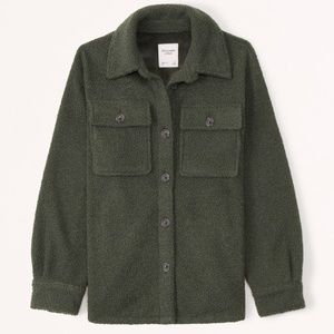 Abercrombie & Fitch XXS Green Sherpa shacket